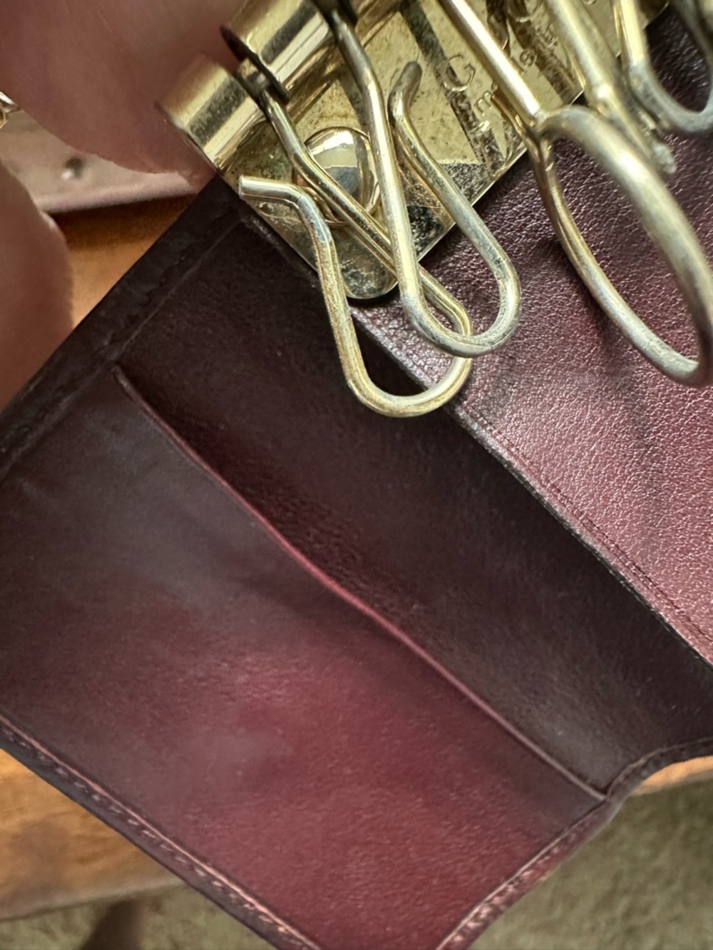 Authentic Vintage Gucci Signature Leather Key Pouch W/ Card Slot And Gucci Box - Picture 5 of 7